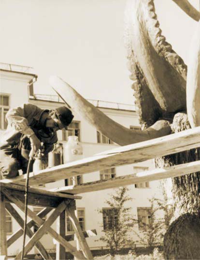 Строительство скульптуры мамонта